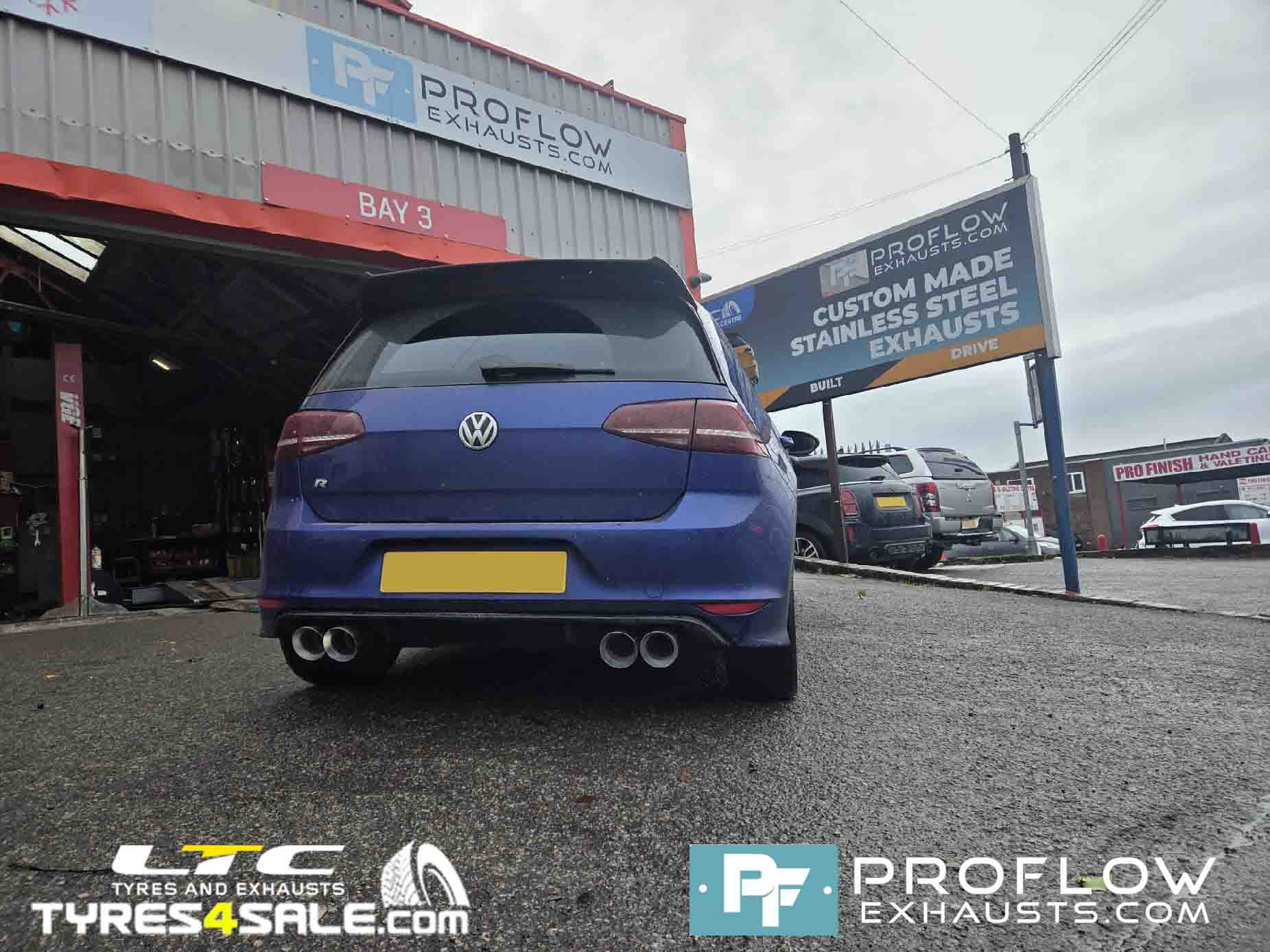 VW Golf Custom Exhaust Back Box Delete Dual Exit with Twin TX026 ...